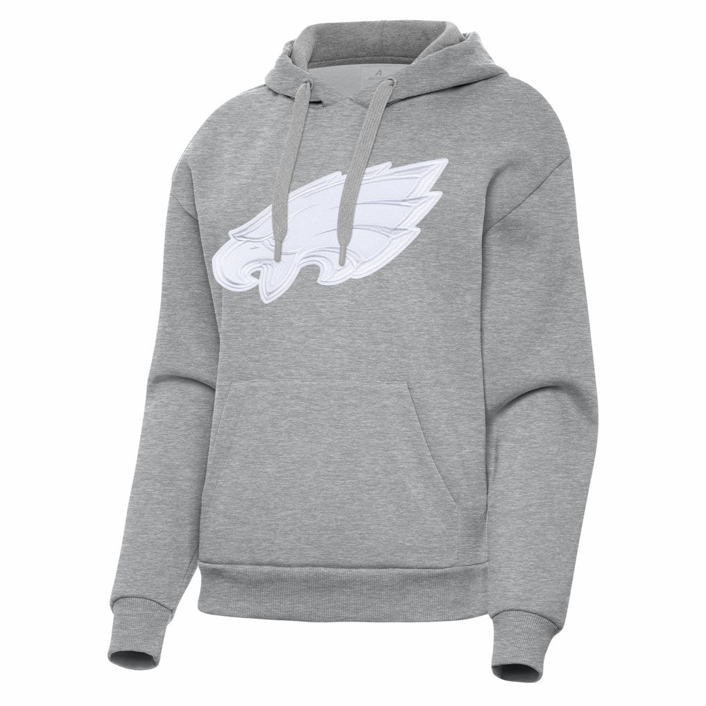 Philadelphia Eagles Antigua Women's Victory Pullover Hoodie - Heather Gray Hoodies