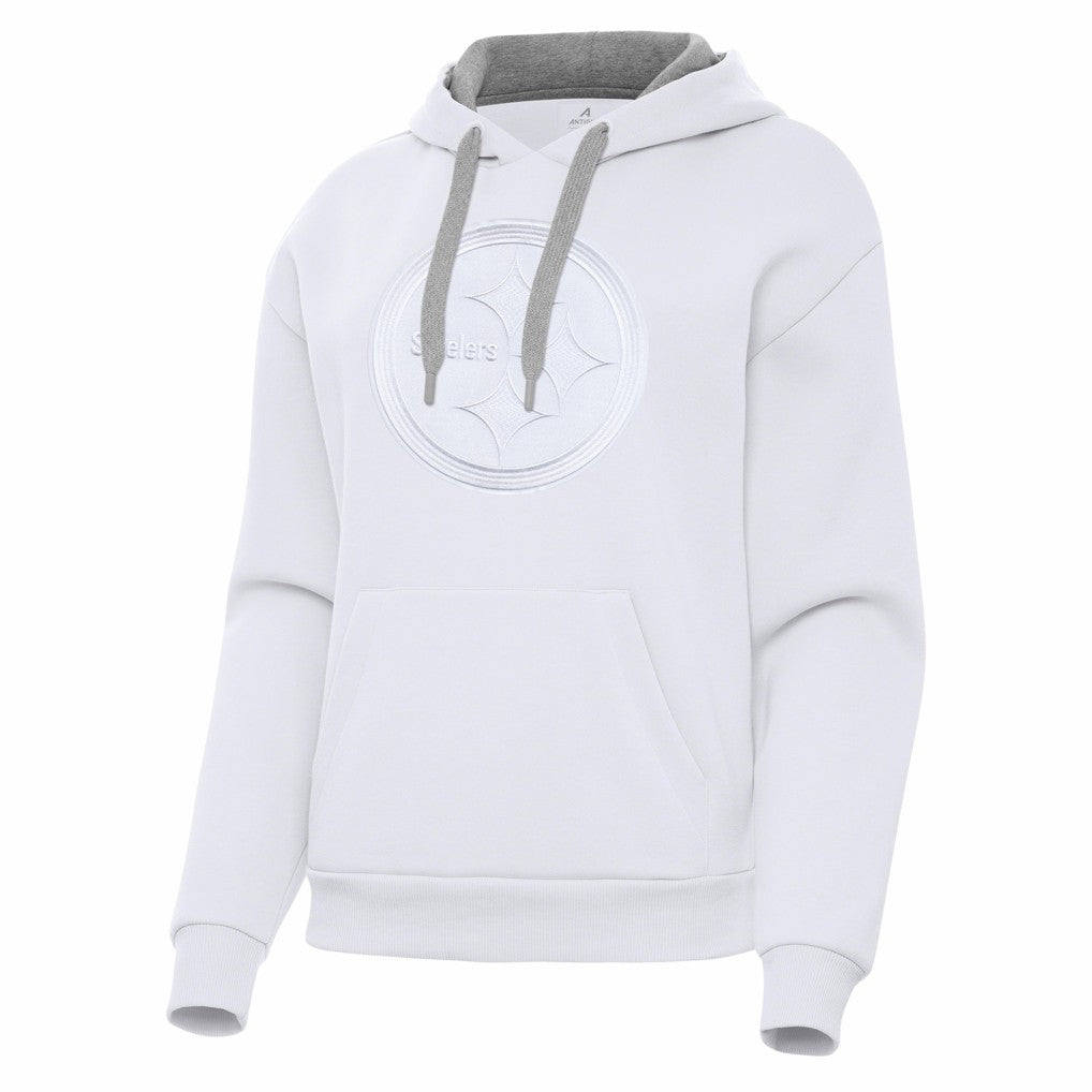 Pittsburgh Steelers Antigua Women's Victory Pullover Hoodie - White Hoodies