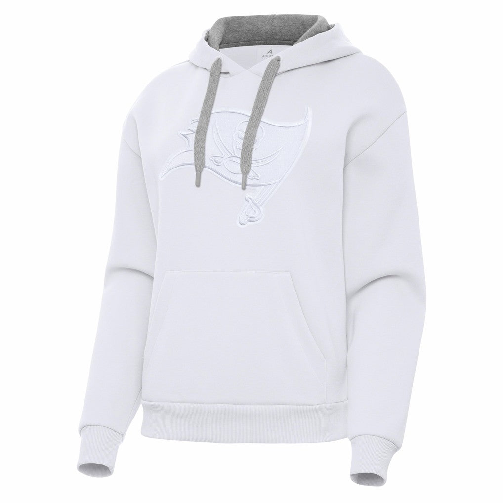 Tampa Bay Buccaneers Antigua Women's Victory Pullover Hoodie - White Hoodies