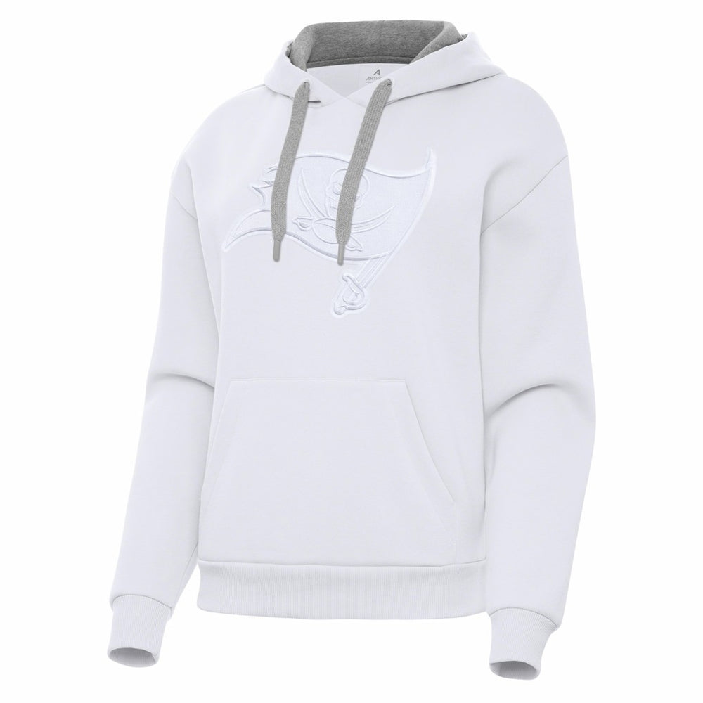 Tampa Bay Buccaneers Antigua Women's Victory Pullover Hoodie - White Hoodies