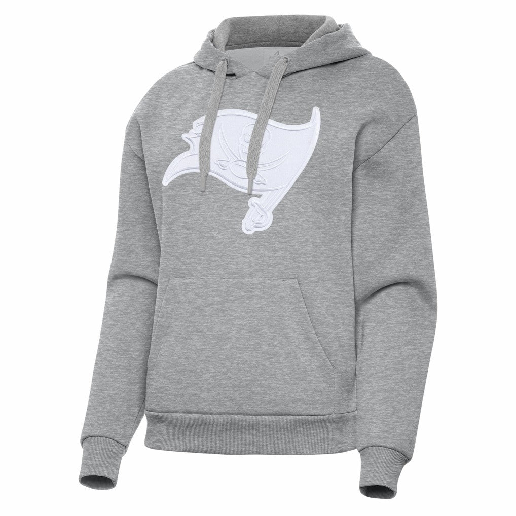 Tampa Bay Buccaneers Antigua Women's Victory Pullover Hoodie - Heather Gray Hoodies
