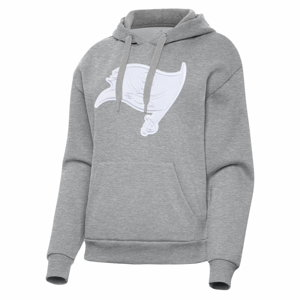 Tampa Bay Buccaneers Antigua Women's Victory Pullover Hoodie - Heather Gray Hoodies