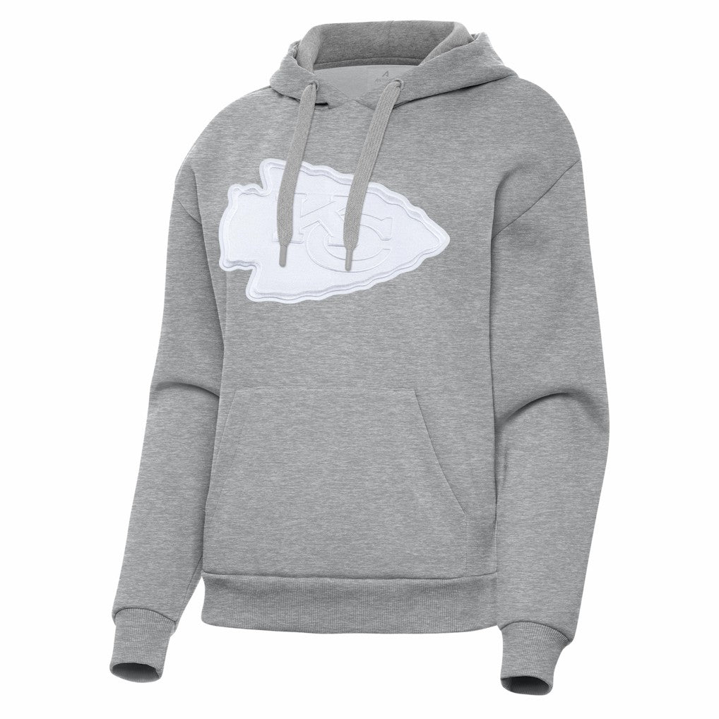 Kansas City Chiefs Antigua Women's Victory Pullover Hoodie - Heather Gray Hoodies