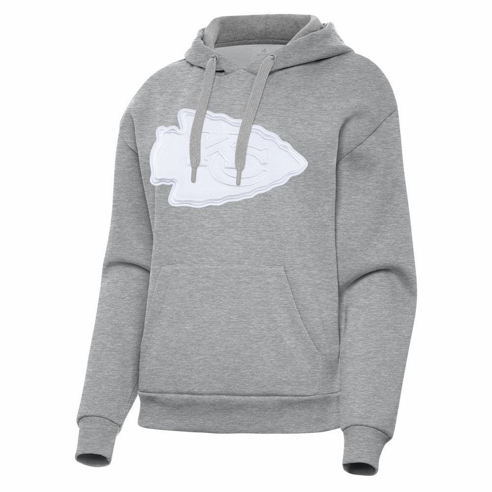 Kansas City Chiefs Antigua Women's Victory Pullover Hoodie - Heather Gray Hoodies