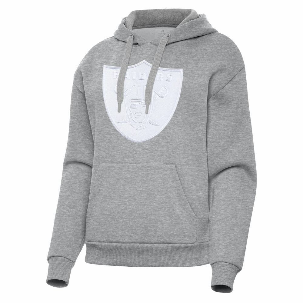 Las Vegas Raiders Antigua Women's Victory Pullover Hoodie - Heather Gray Hoodies