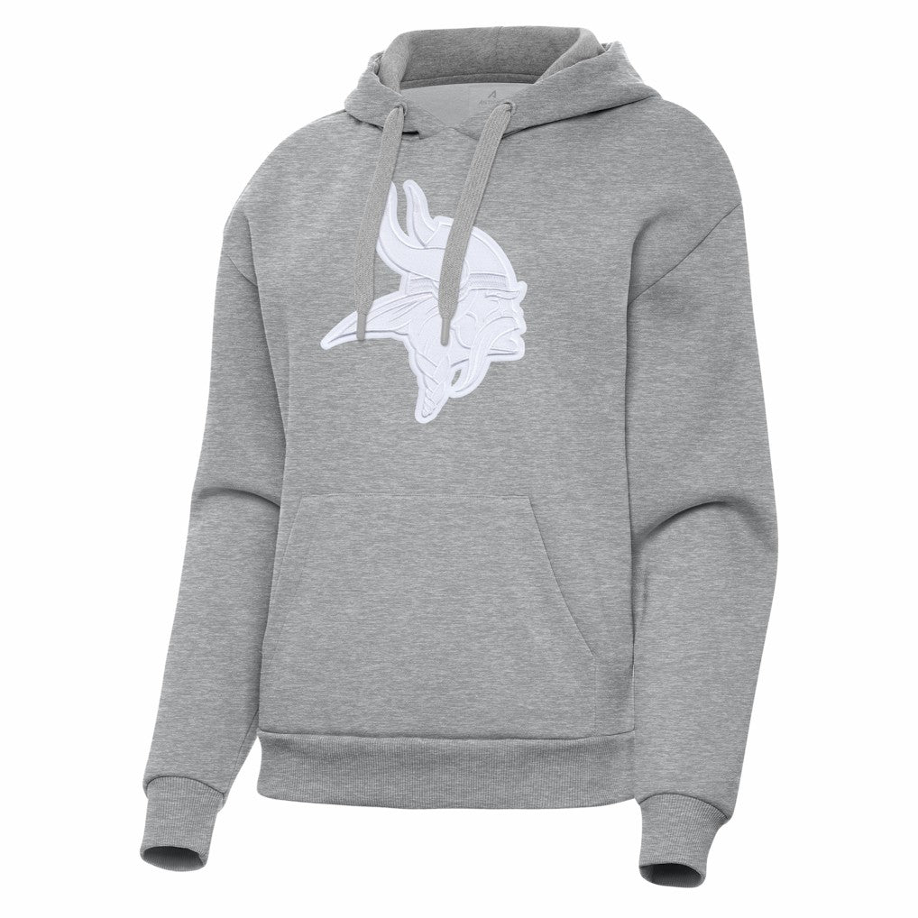 Minnesota Vikings Antigua Women's Victory Pullover Hoodie - Heather Gray Hoodies