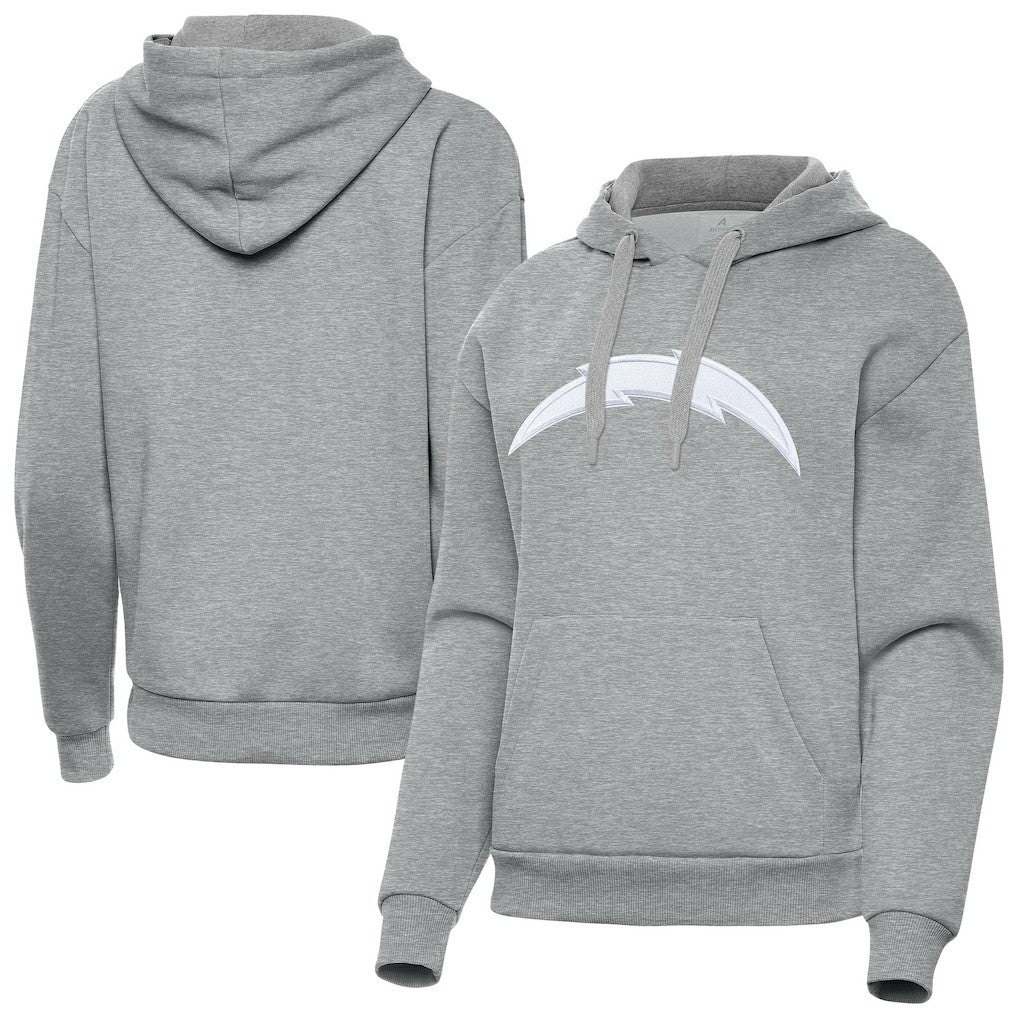 Los Angeles Chargers Antigua Women's Victory Pullover Hoodie - Heather Gray Hoodies