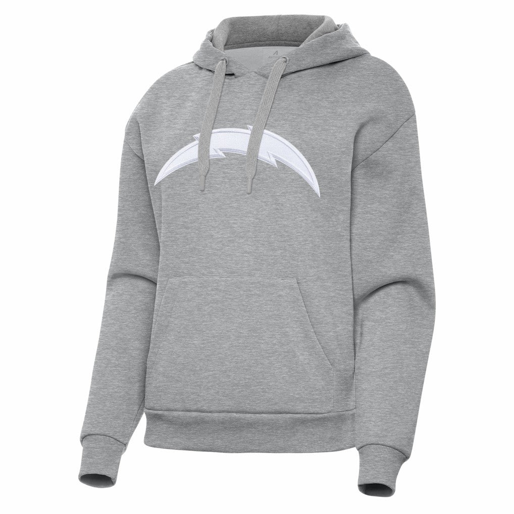 Los Angeles Chargers Antigua Women's Victory Pullover Hoodie - Heather Gray Hoodies