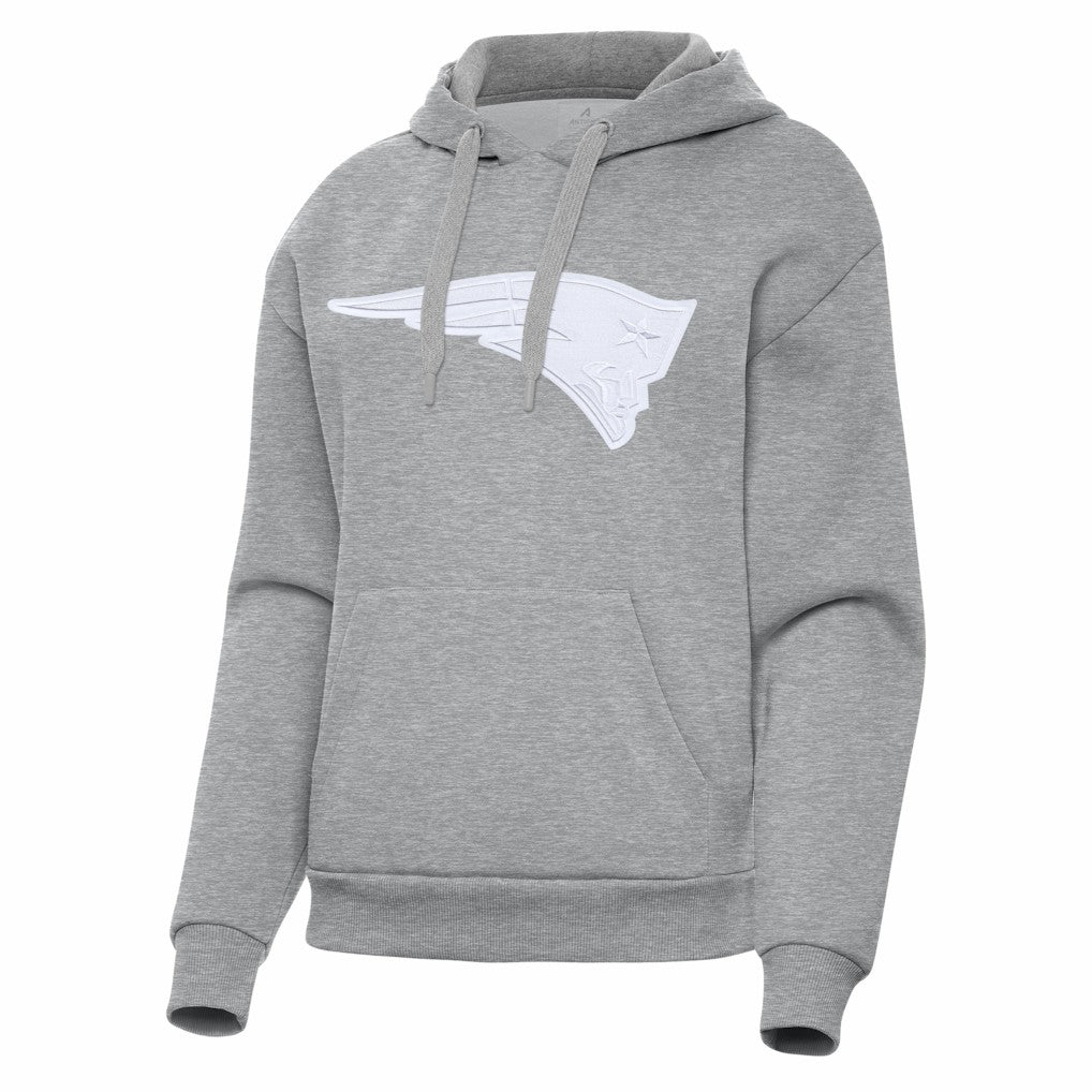 New England Patriots Antigua Women's Victory Pullover Hoodie - Heather Gray Hoodies