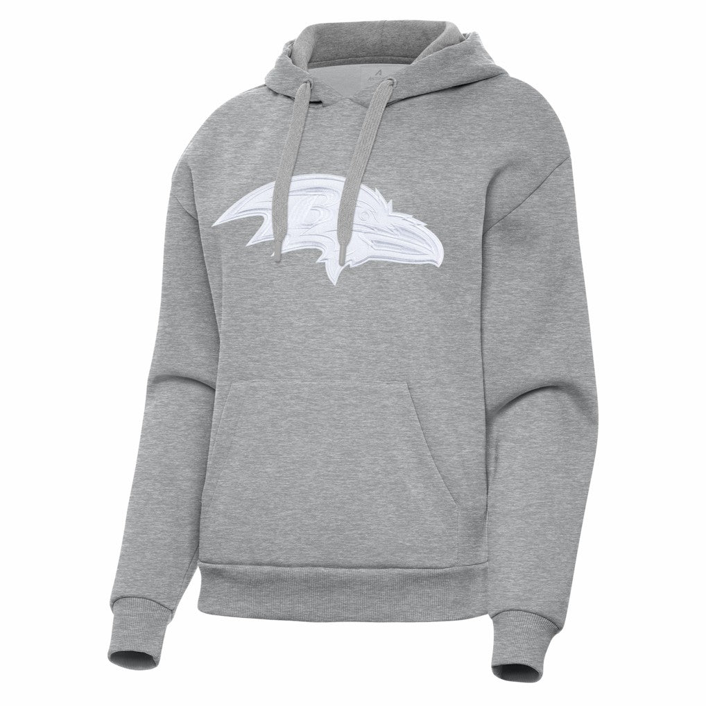 Baltimore Ravens Antigua Women's Victory Pullover Hoodie - Heather Gray Hoodies