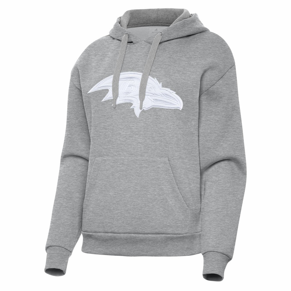 Baltimore Ravens Antigua Women's Victory Pullover Hoodie - Heather Gray Hoodies