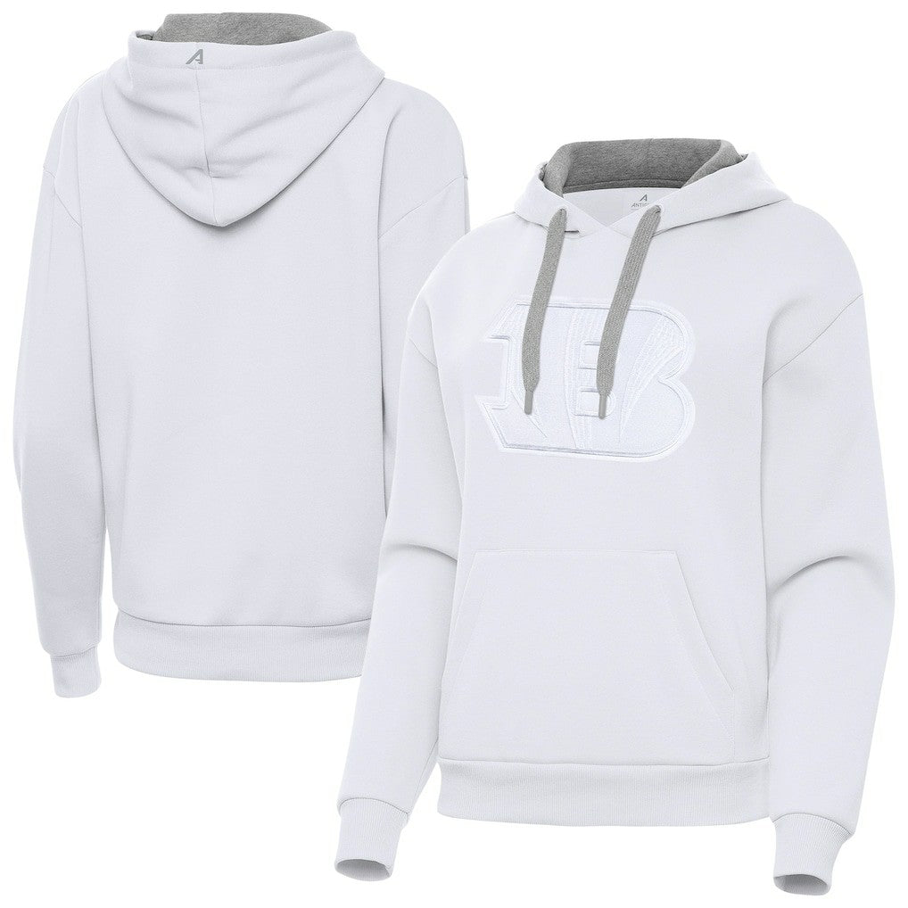 Cincinnati Bengals Antigua Women's Victory Pullover Hoodie - White Hoodies