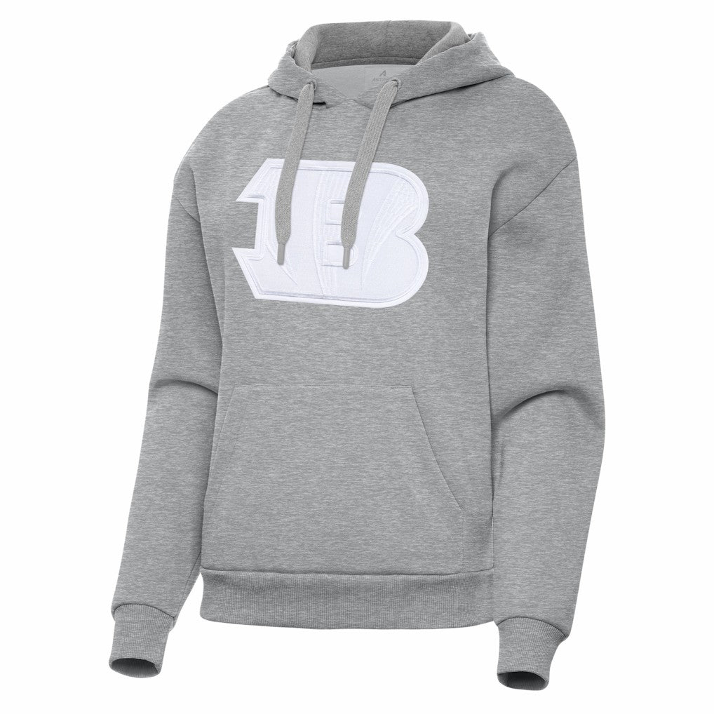 Cincinnati Bengals Antigua Women's Victory Pullover Hoodie - Heather Gray Hoodies