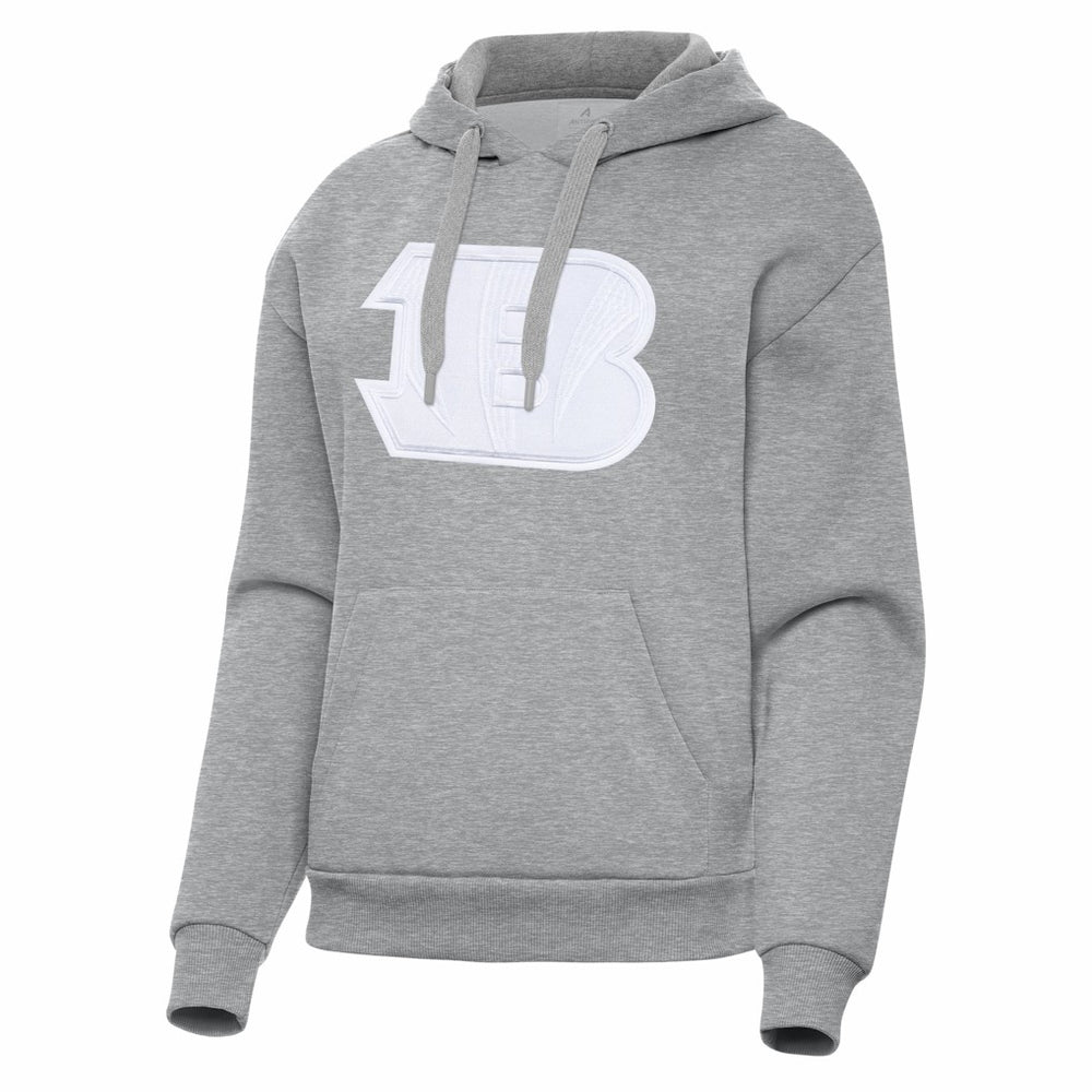 Cincinnati Bengals Antigua Women's Victory Pullover Hoodie - Heather Gray Hoodies