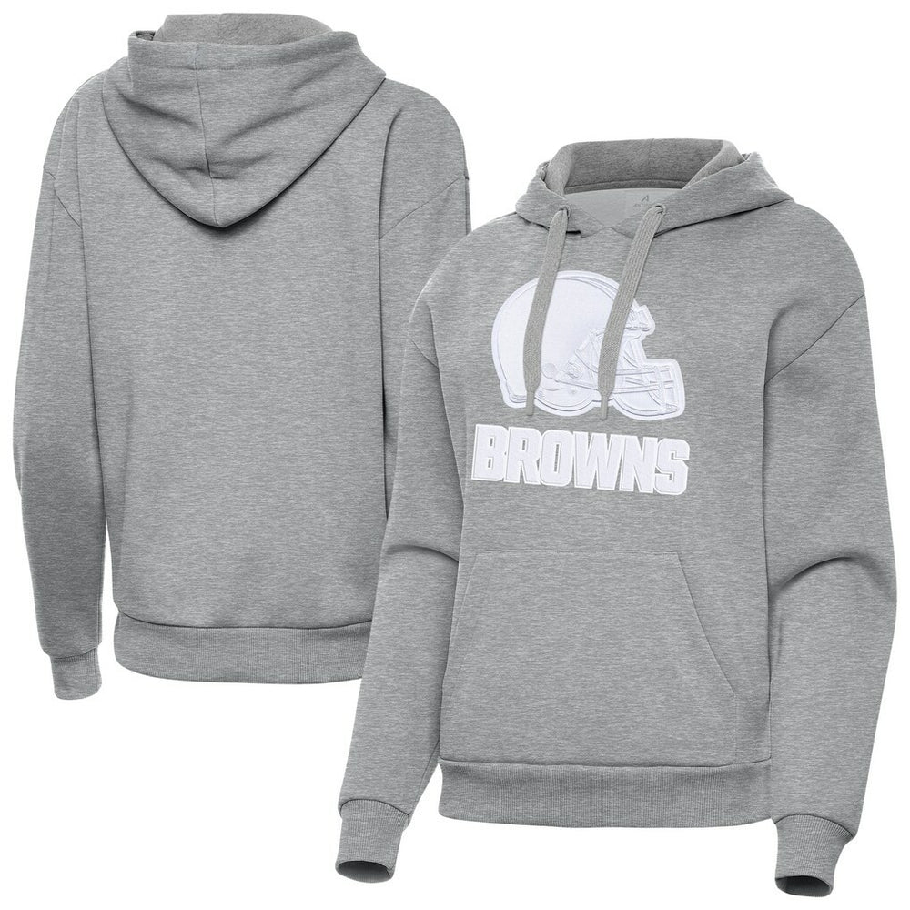 Cleveland Browns Antigua Women's Victory Pullover Hoodie - Heather Gray Hoodies