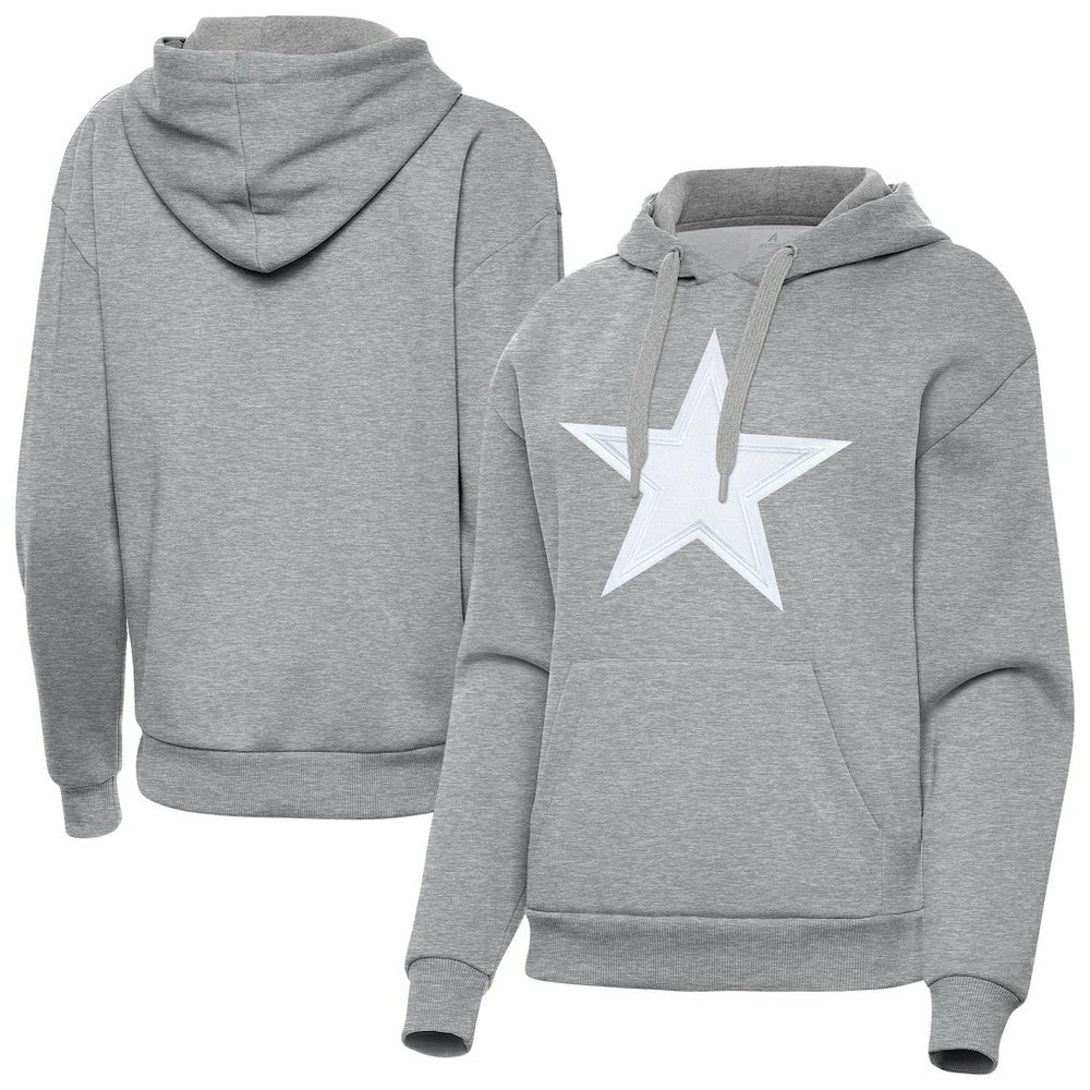 Dallas Cowboys Antigua Women's Victory Pullover Hoodie - Heather Gray Hoodies
