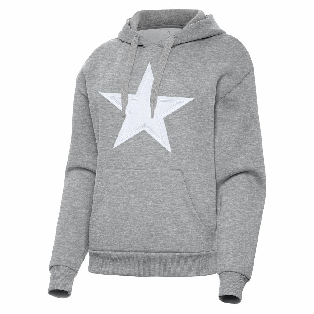 Dallas Cowboys Antigua Women's Victory Pullover Hoodie - Heather Gray Hoodies
