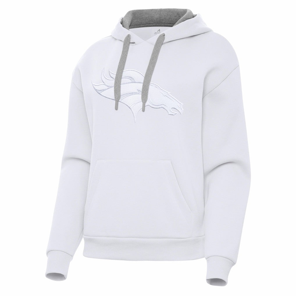 Denver Broncos Antigua Women's Victory Pullover Hoodie - White Hoodies