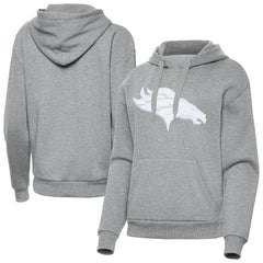 Denver Broncos Antigua Women's Victory Pullover Hoodie - Heather Gray Hoodies