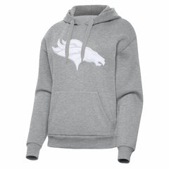 Denver Broncos Antigua Women's Victory Pullover Hoodie - Heather Gray Hoodies