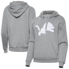 Detroit Lions Antigua Women's Victory Pullover Hoodie - Heather Gray Hoodies
