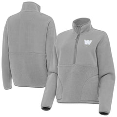 Washington Commanders Antigua Women's Figure Half-Zip Sweatshirt - Gray Sweatshirts