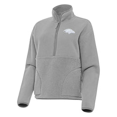 Baltimore Ravens Antigua Women's Figure Half-Zip Sweatshirt - Gray Sweatshirts