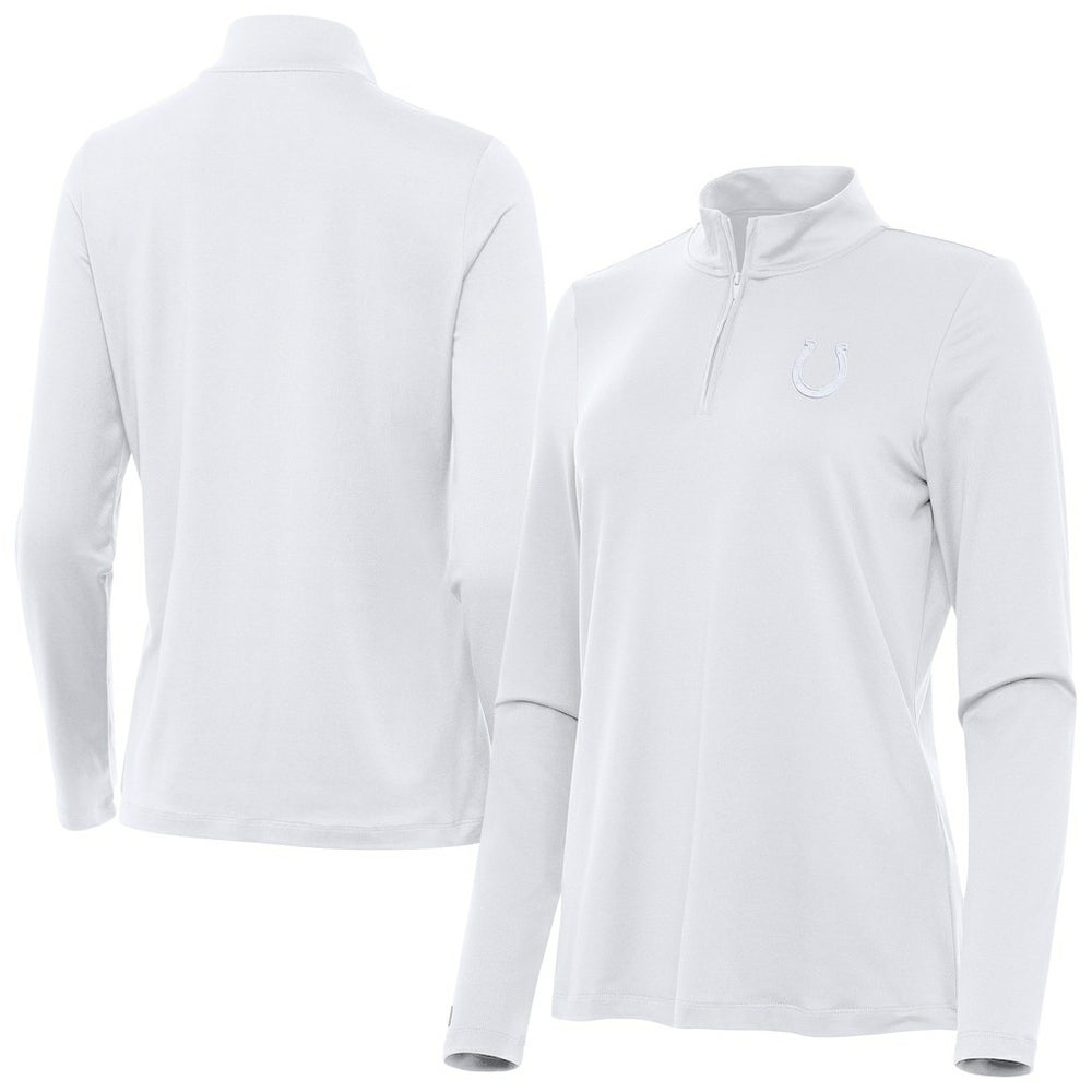 Indianapolis Colts Antigua Women's Reprocess Quarter-Zip Top - White Tops