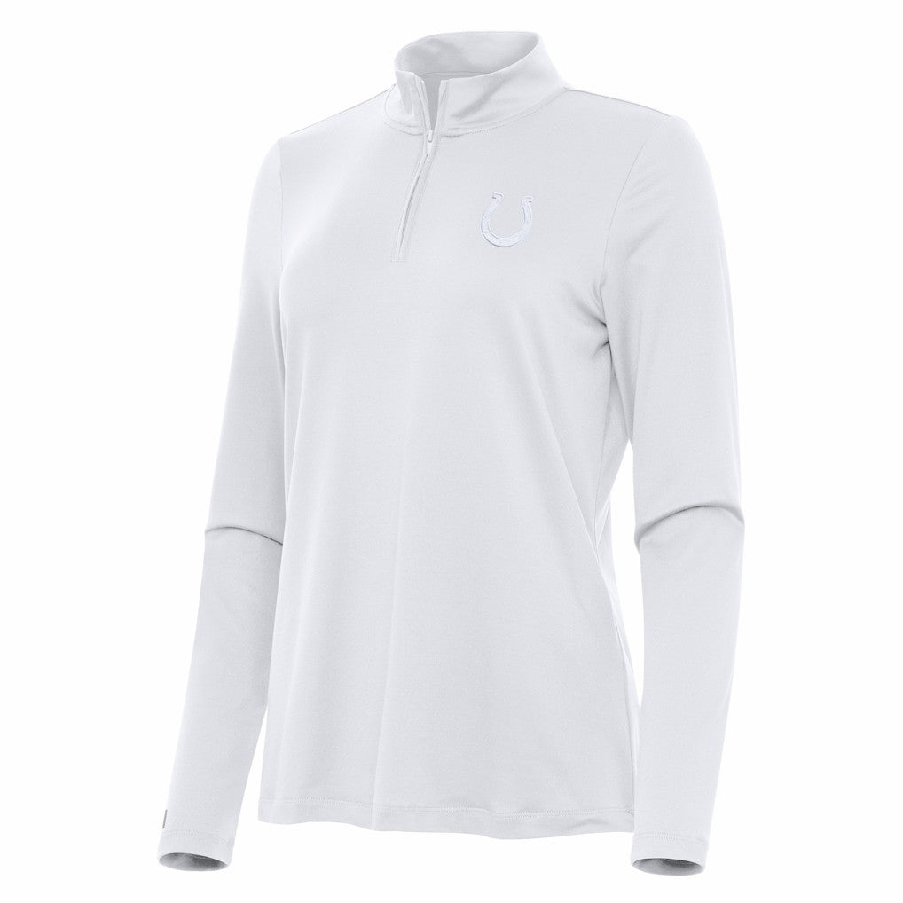 Indianapolis Colts Antigua Women's Reprocess Quarter-Zip Top - White Tops
