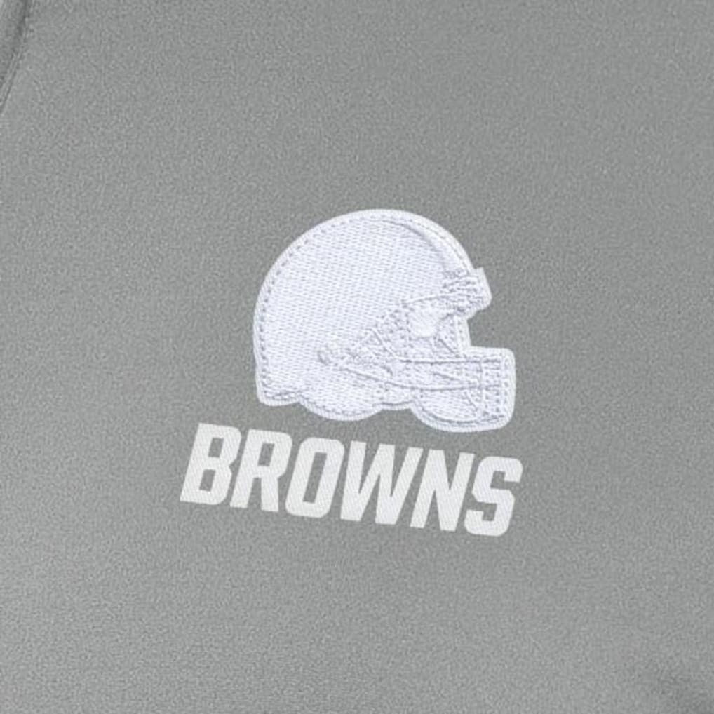Cleveland Browns Antigua Women's Reprocess Quarter-Zip Top - Gray Tops