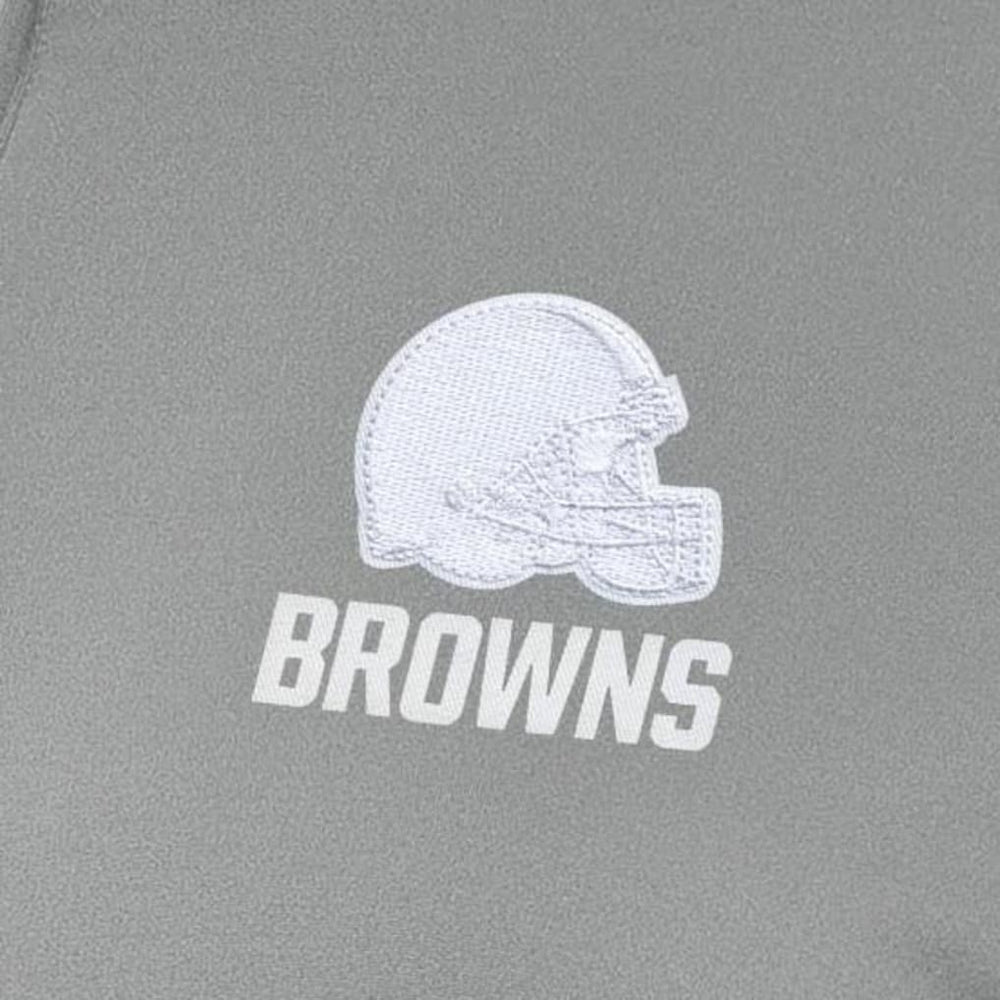 Cleveland Browns Antigua Women's Reprocess Quarter-Zip Top - Gray Tops