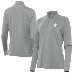 Dallas Cowboys Antigua Women's Reprocess Quarter-Zip Top - Gray Tops