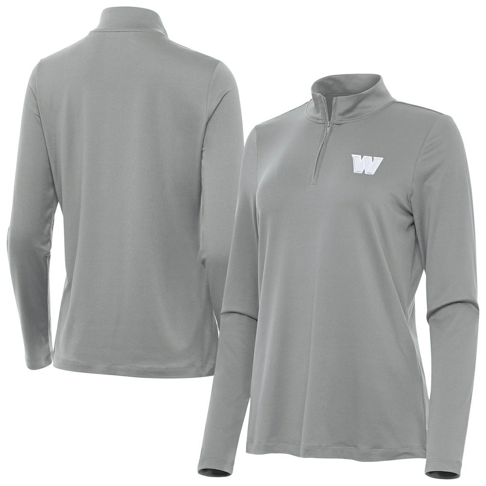 Washington Commanders Antigua Women's Reprocess Quarter-Zip Top - Gray Tops