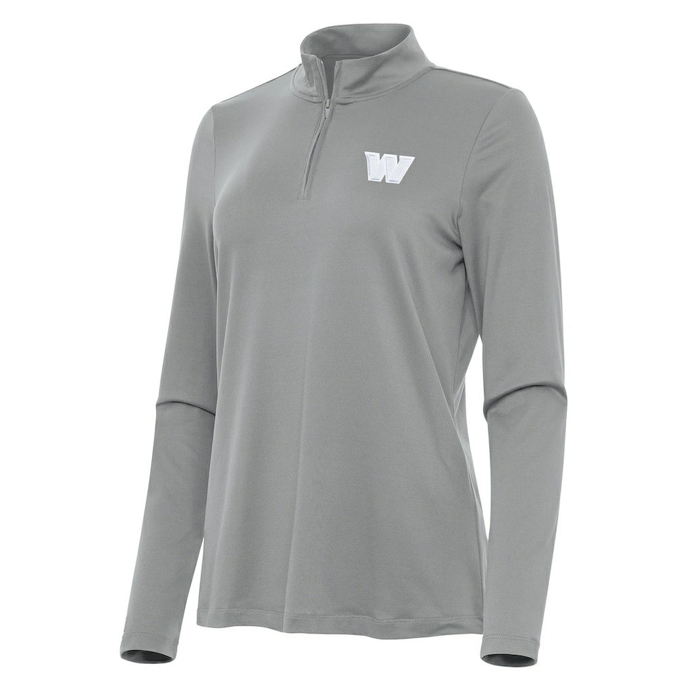Washington Commanders Antigua Women's Reprocess Quarter-Zip Top - Gray Tops