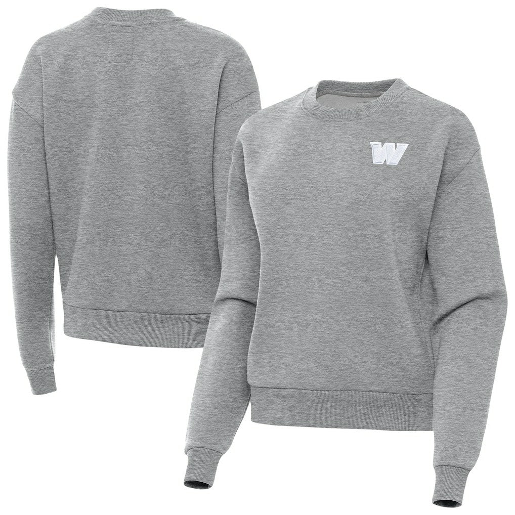 Washington Commanders Antigua Women's Victory Crew Pullover Sweatshirt - Heather Gray Pullover