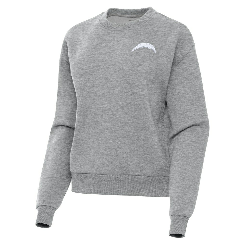 Los Angeles Chargers Antigua Women's Victory Crew Pullover Sweatshirt - Heather Gray Pullover