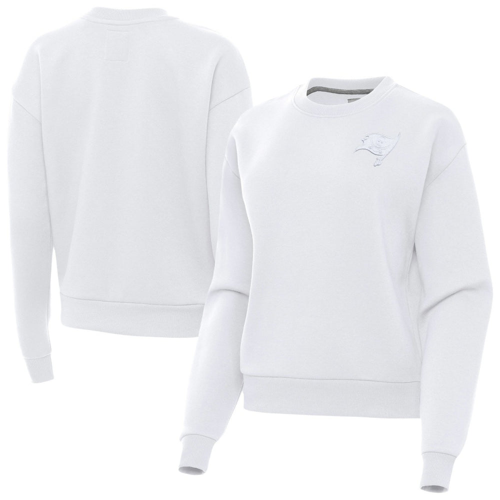 Tampa Bay Buccaneers Antigua Women's Victory Crew Pullover Sweatshirt - White Pullover