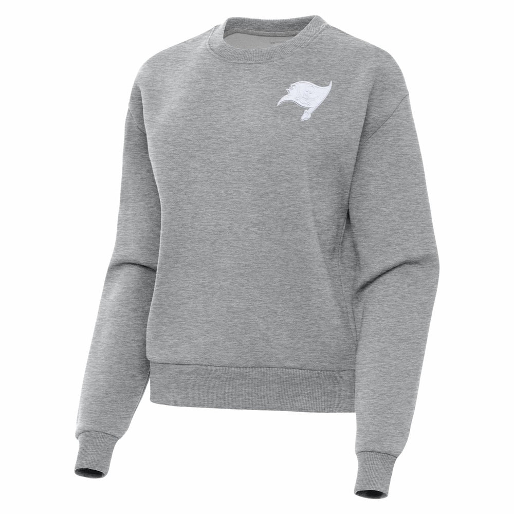 Tampa Bay Buccaneers Antigua Women's Victory Crew Pullover Sweatshirt - Heather Gray Pullover
