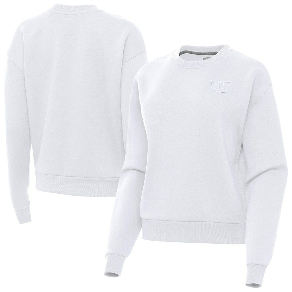 Washington Commanders Antigua Women's Victory Crew Pullover Sweatshirt - White Pullover