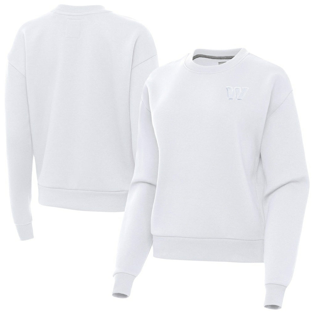 Washington Commanders Antigua Women's Victory Crew Pullover Sweatshirt - White Pullover