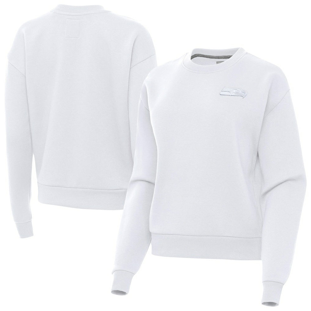Seattle Seahawks Antigua Women's Victory Crew Pullover Sweatshirt - White Pullover