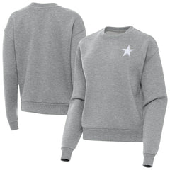 Dallas Cowboys Antigua Women's Victory Crew Pullover Sweatshirt - Heather Gray Pullover
