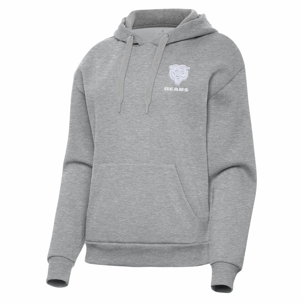 Chicago Bears Antigua Women's Victory Pullover Hoodie - Heather Gray Hoodies