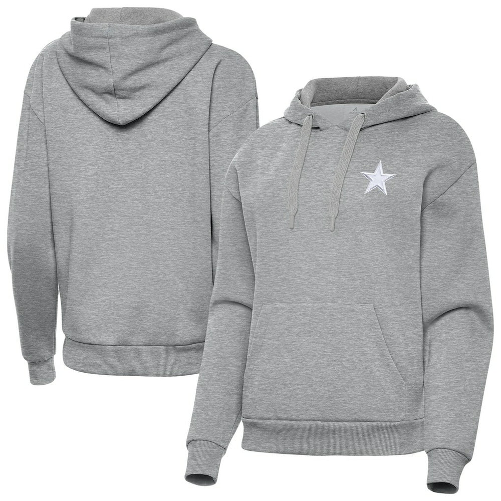 Dallas Cowboys Antigua Women's Victory Pullover Hoodie - Heather Gray Hoodies