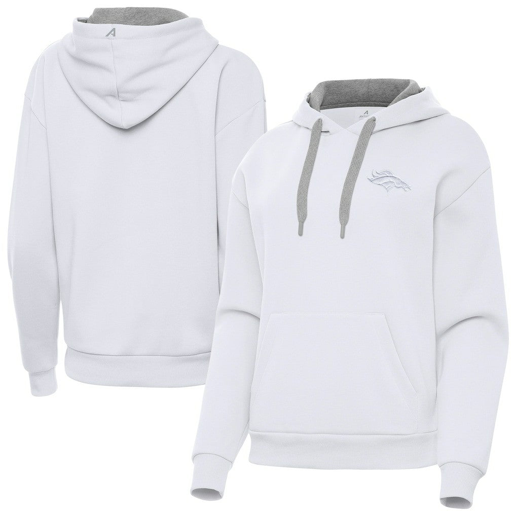 Denver Broncos Antigua Women's Victory Pullover Hoodie - White Hoodies