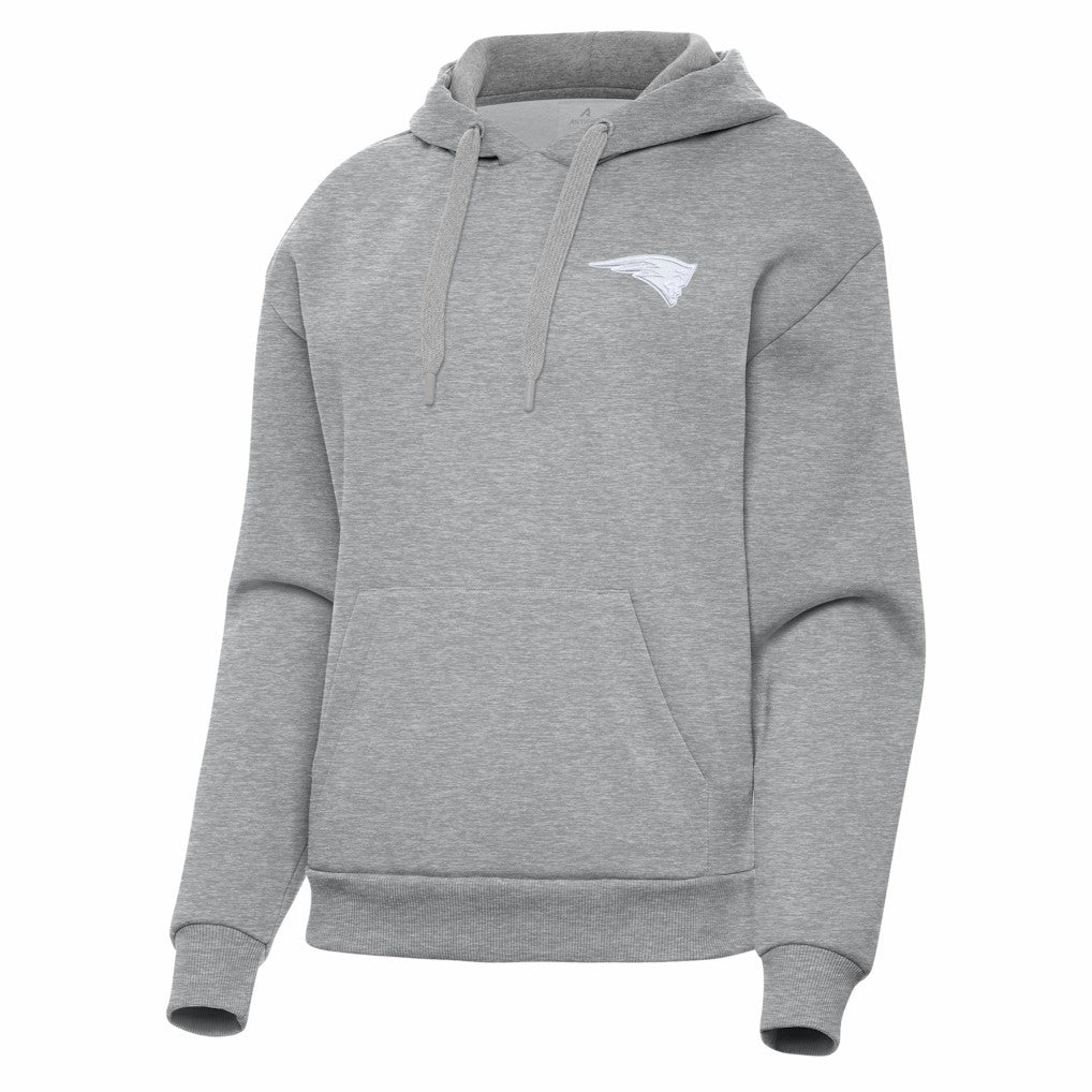 New England Patriots Antigua Women's Victory Pullover Hoodie - Heather Gray Hoodies