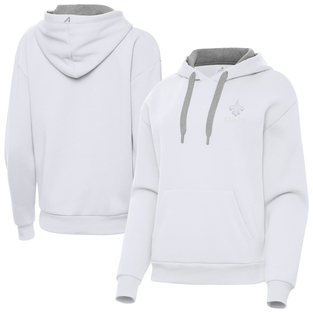 New Orleans Saints Antigua Women's Victory Pullover Hoodie - White Hoodies