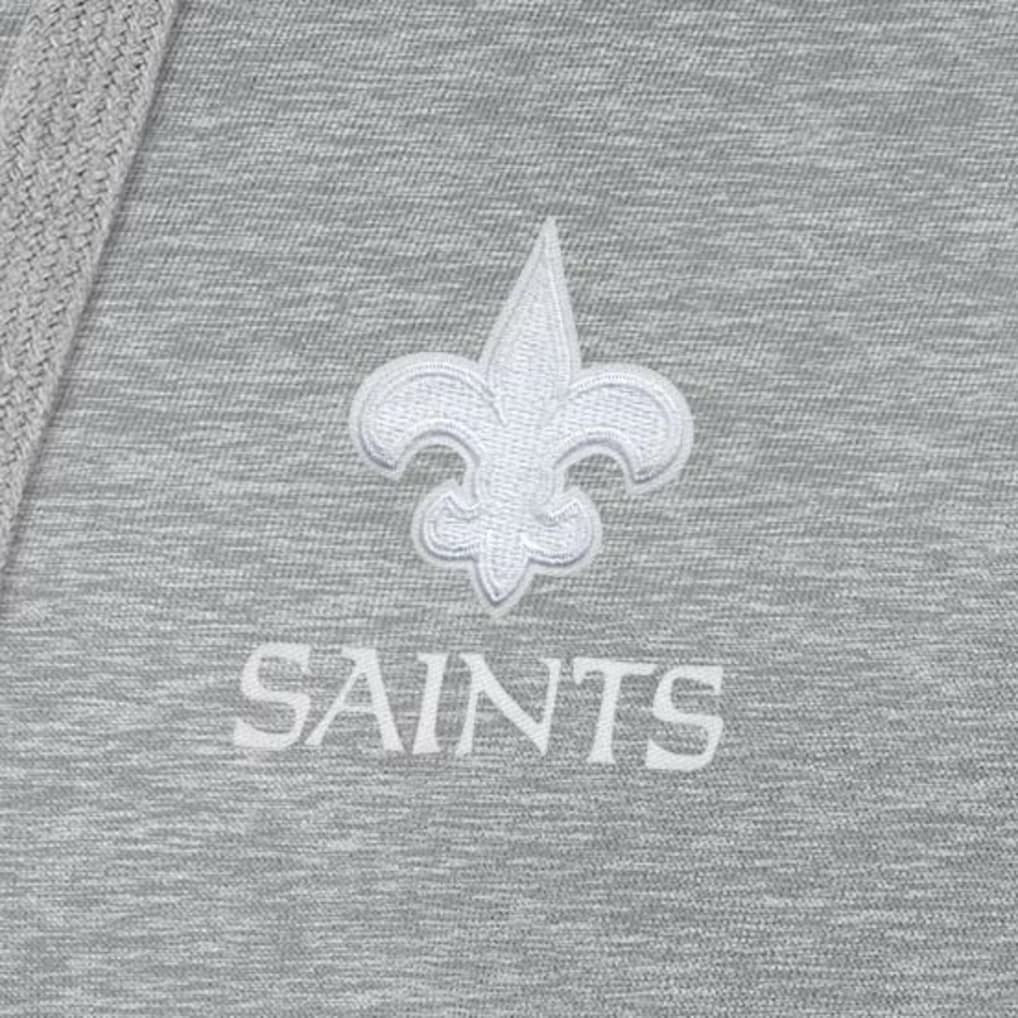 New Orleans Saints Antigua Women's Victory Pullover Hoodie - Heather Gray Hoodies