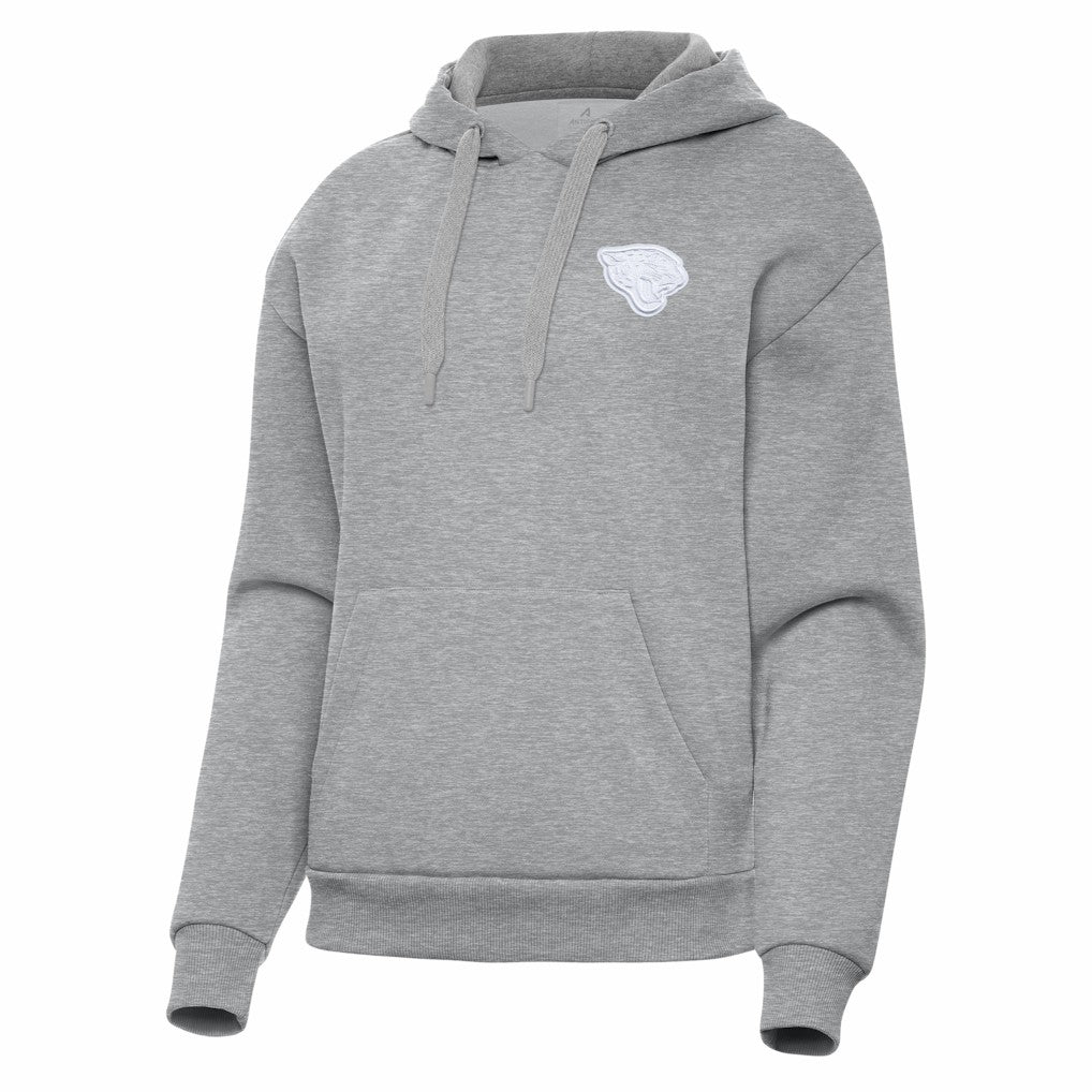 Jacksonville Jaguars Antigua Women's Victory Pullover Hoodie - Heather Gray Hoodies