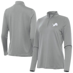 Detroit Lions Antigua Women's Reprocess Quarter-Zip Top - Gray Tops